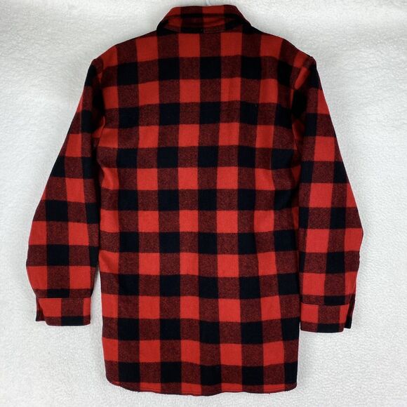 Swanndri Jacket Mens S Red Bushshirt Ranger Wool Zip Front Check Buffalo Plaid - Picture 10 of 14